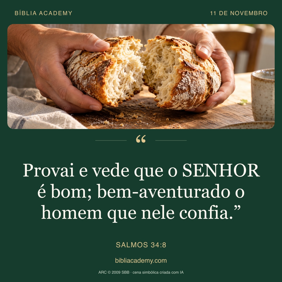 Cartão quadrado com Salmos 34:8