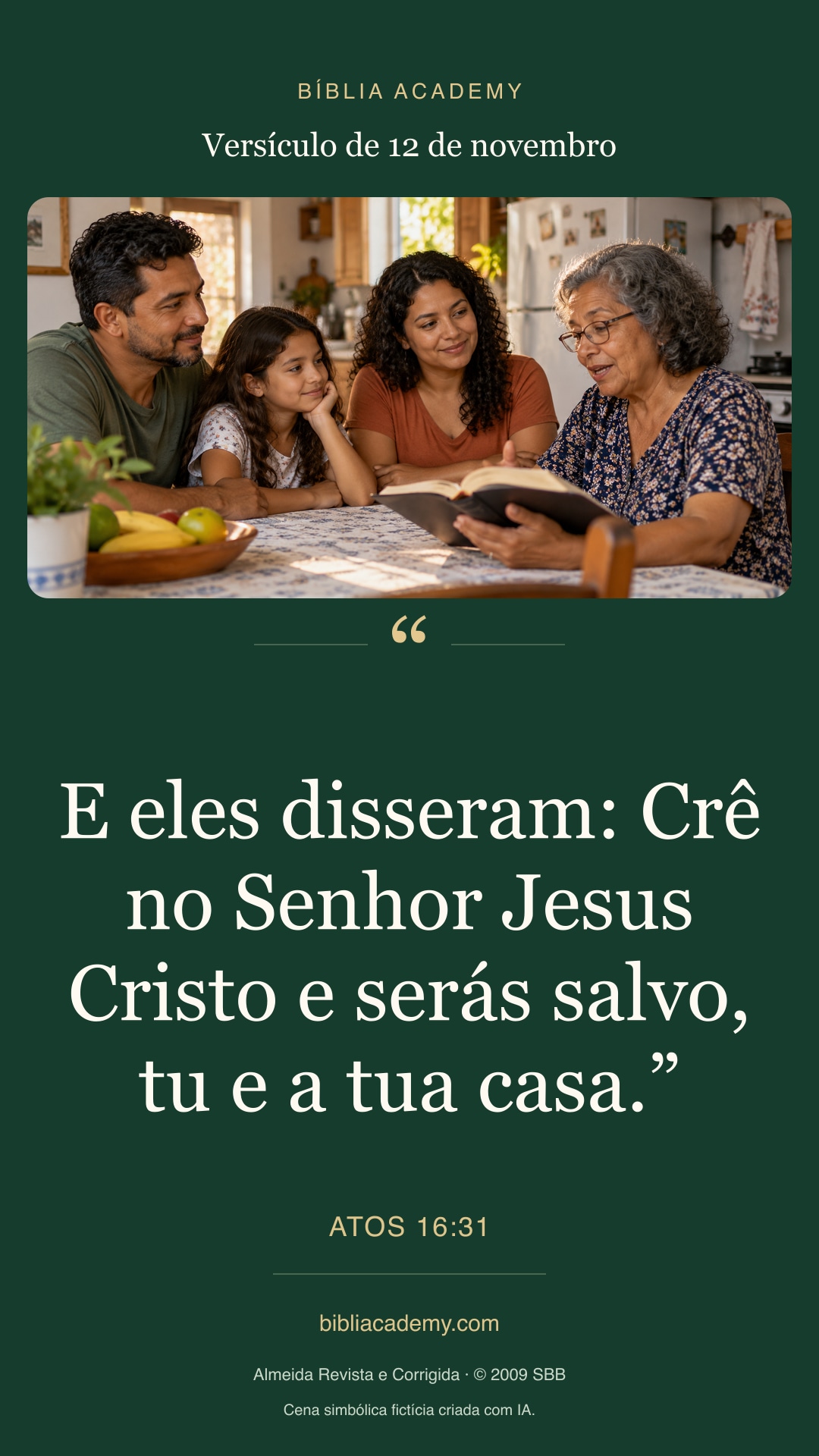 Cartão vertical com Atos 16:31
