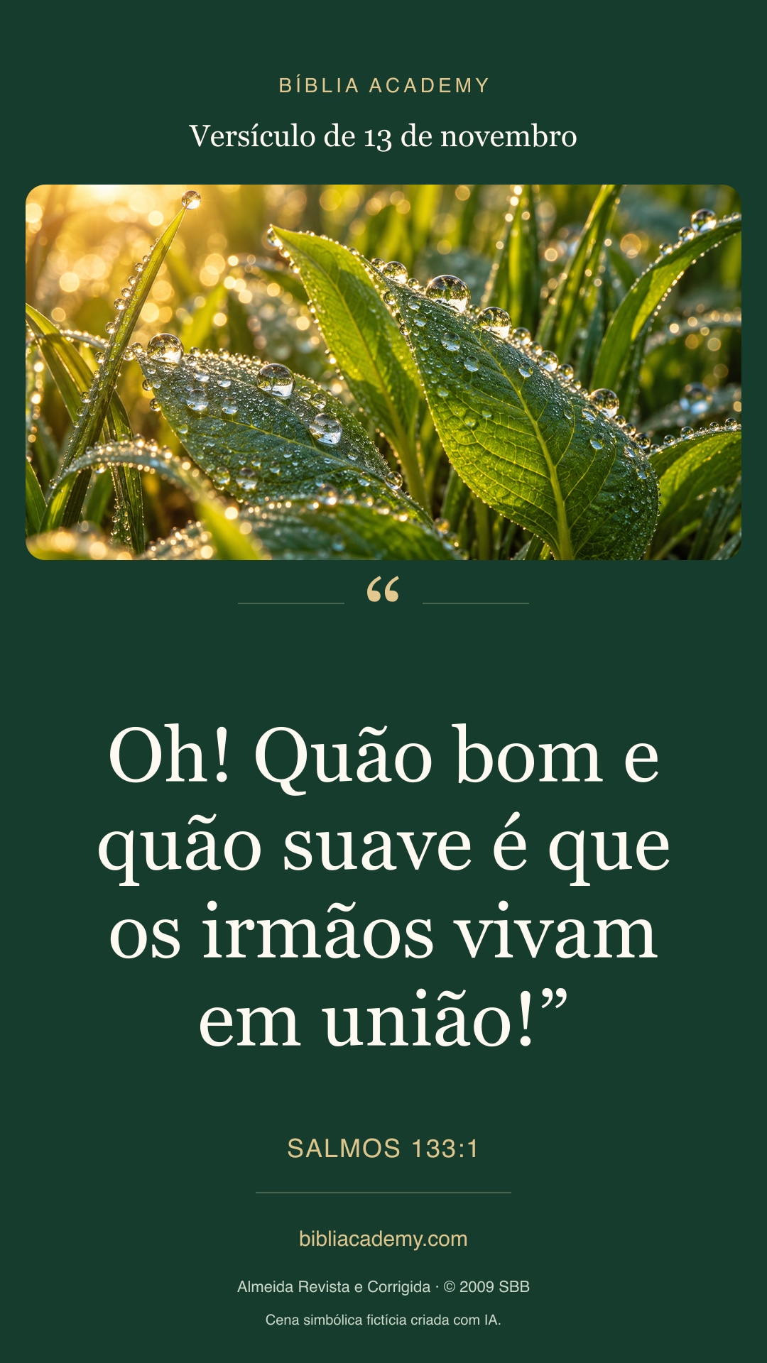 Cartão vertical com Salmos 133:1