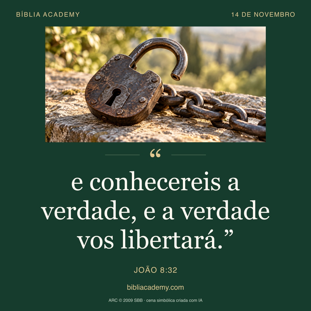 Cartão quadrado com João 8:32