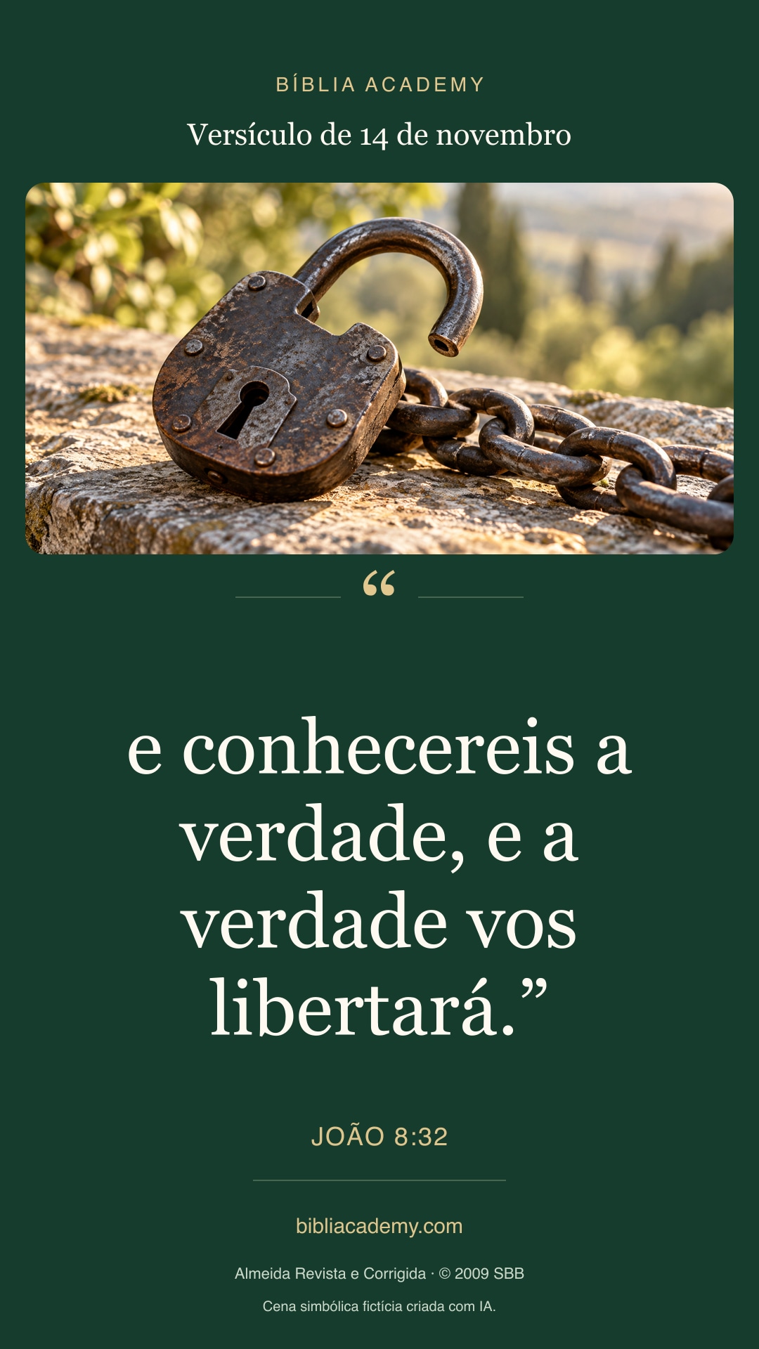 Cartão vertical com João 8:32