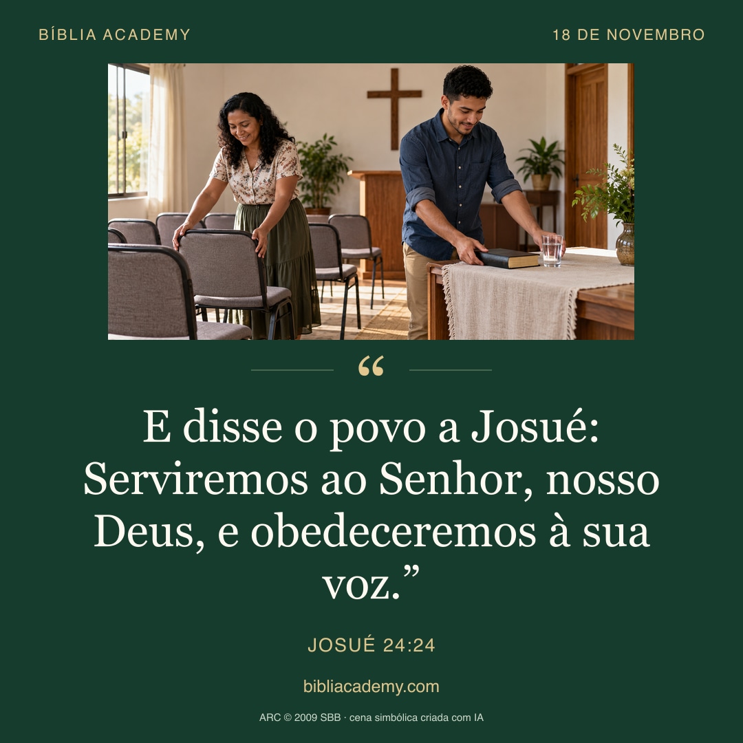 Cartão quadrado com Josué 24:24