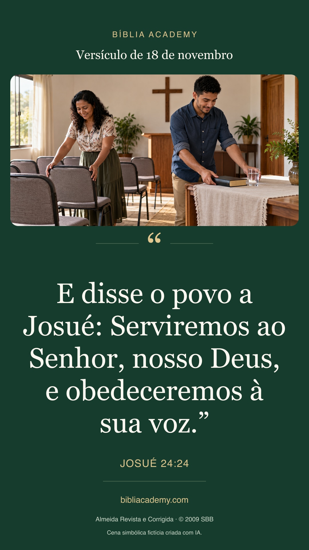 Cartão vertical com Josué 24:24