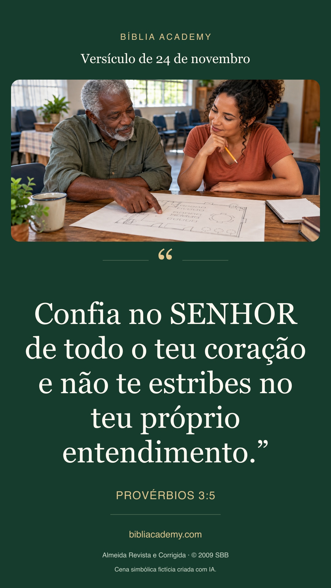 Cartão vertical com Provérbios 3:5