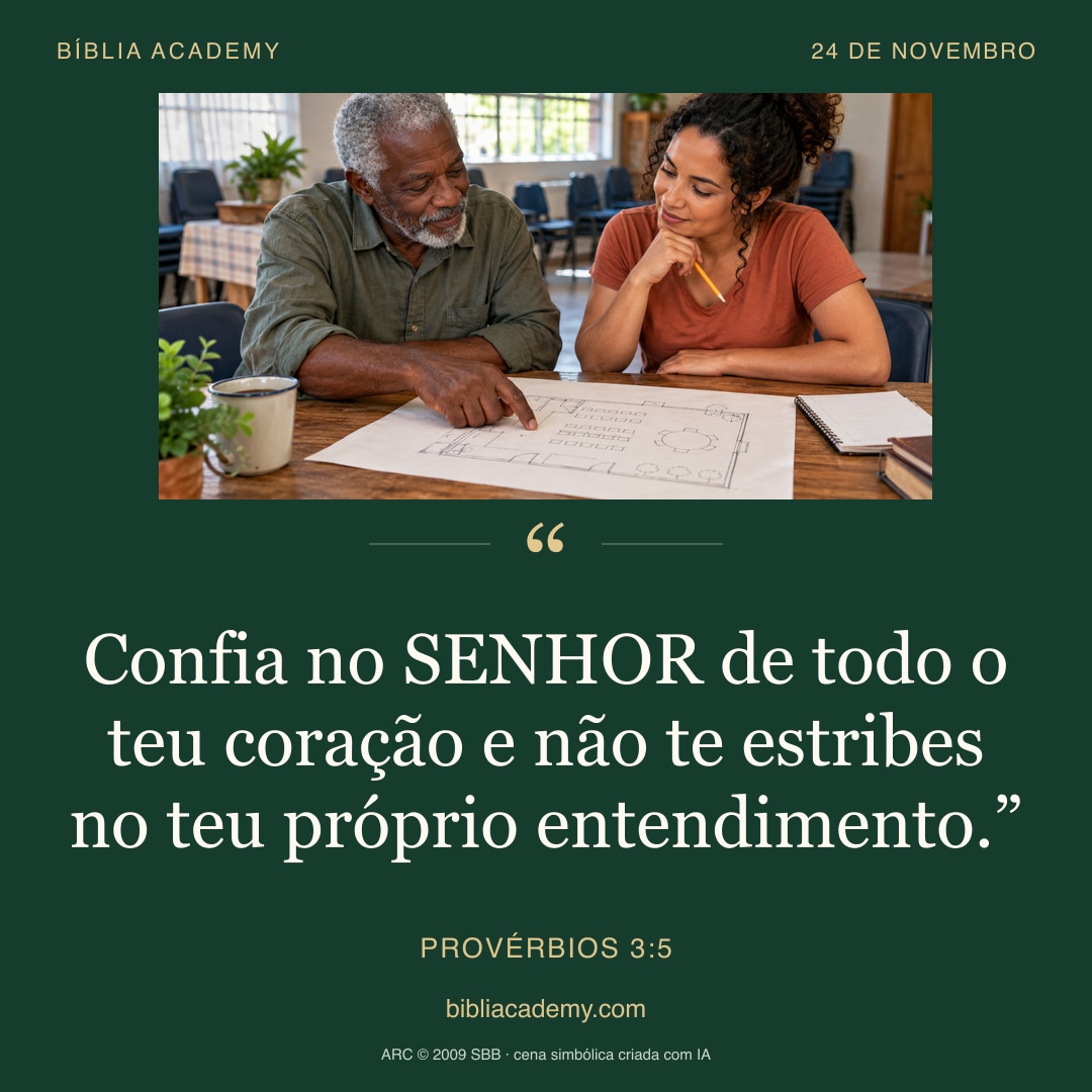 Cartão quadrado com Provérbios 3:5
