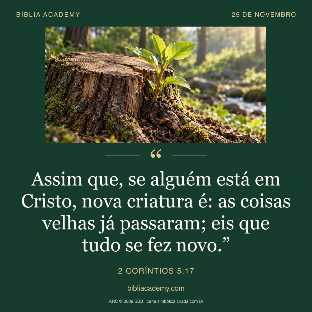 Cartão quadrado com 2 Coríntios 5:17