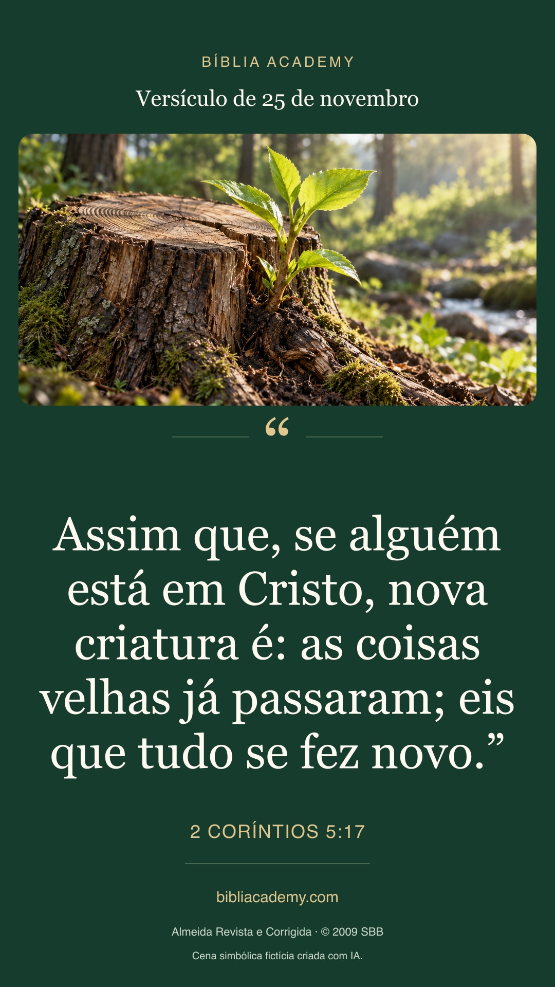 Cartão vertical com 2 Coríntios 5:17