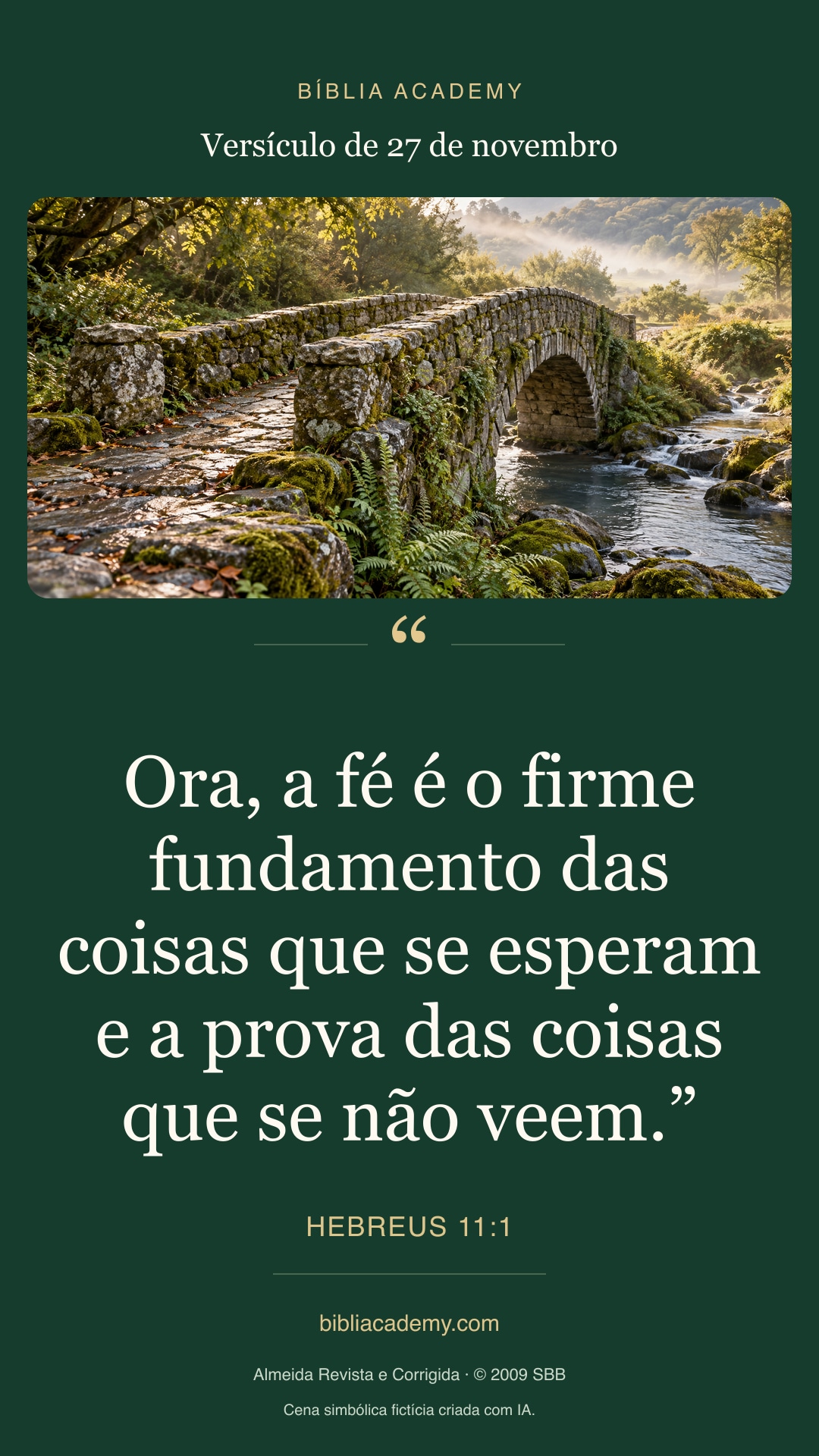 Cartão vertical com Hebreus 11:1