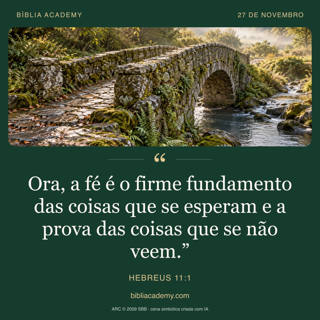 Cartão quadrado com Hebreus 11:1