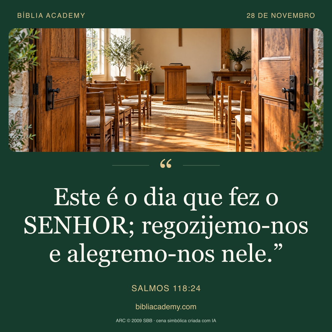 Cartão quadrado com Salmos 118:24