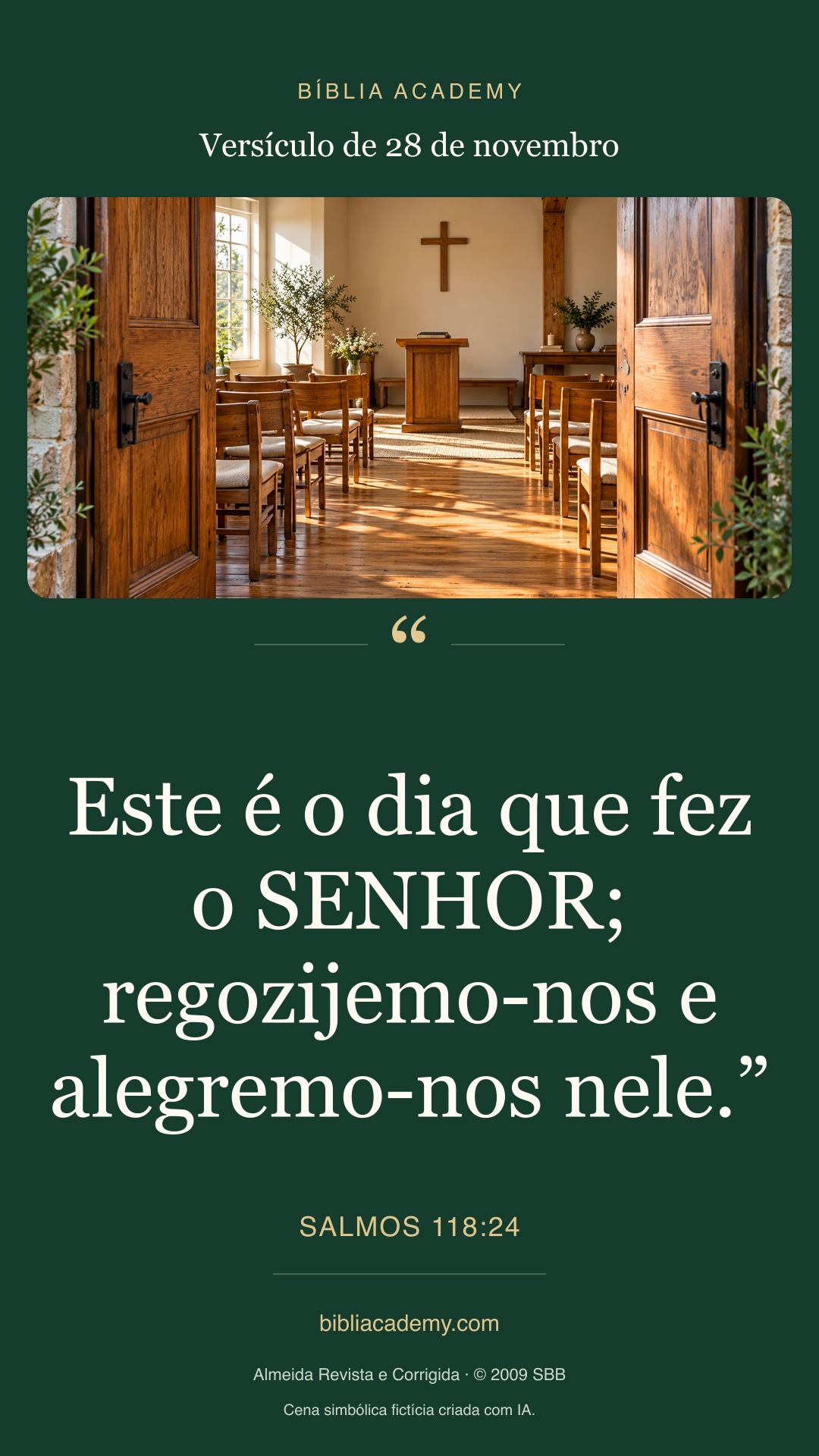 Cartão vertical com Salmos 118:24
