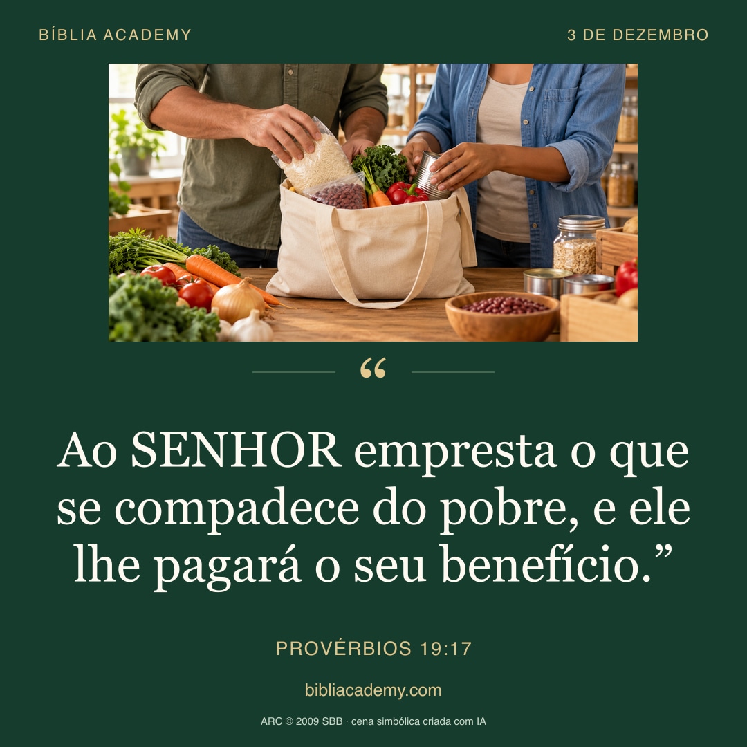 Cartão quadrado com Provérbios 19:17