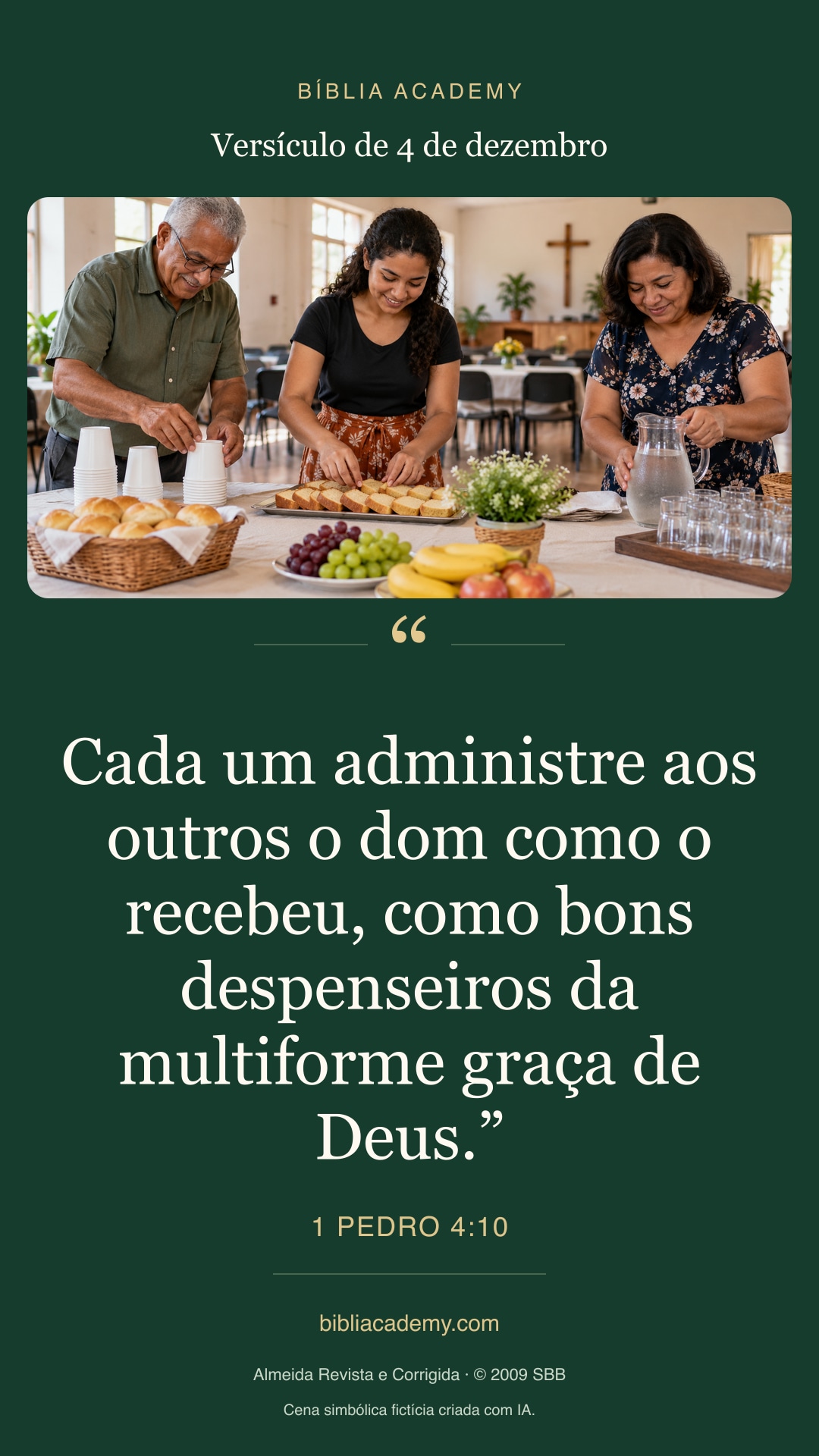 Cartão vertical com 1 Pedro 4:10