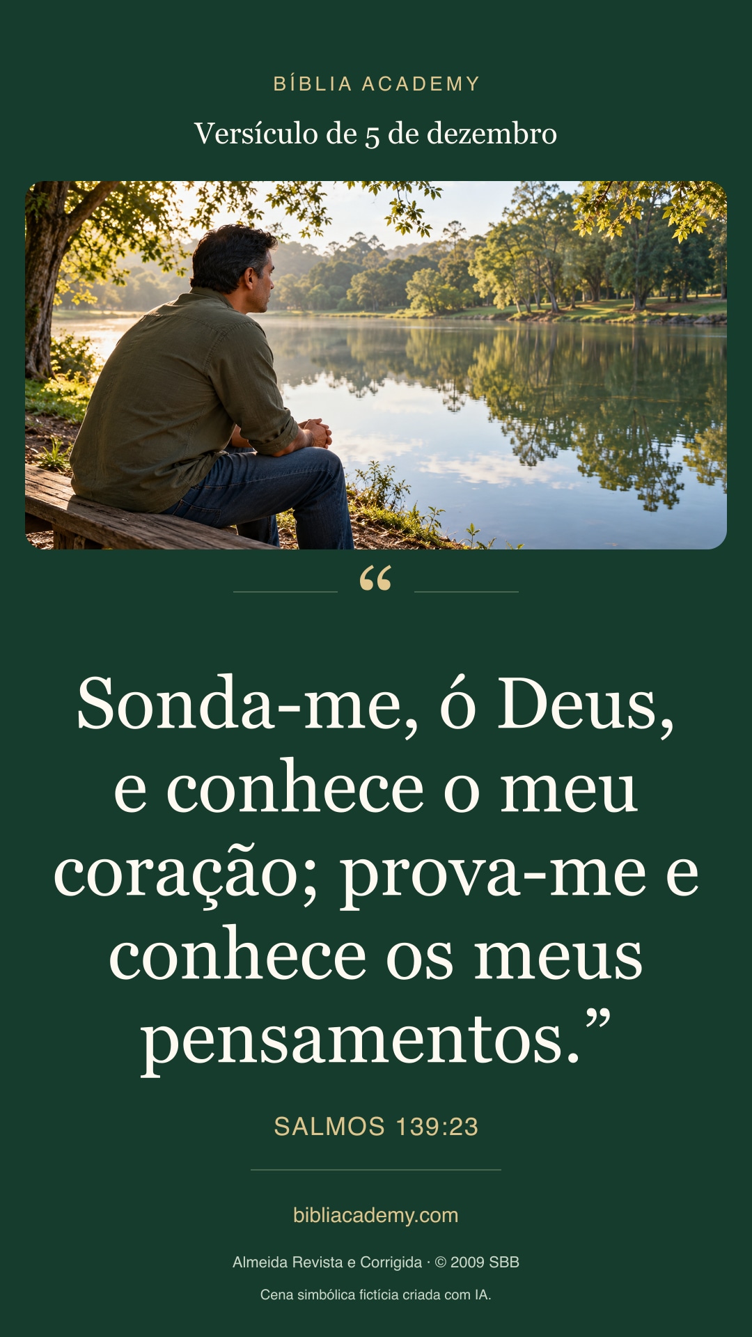 Cartão vertical com Salmos 139:23