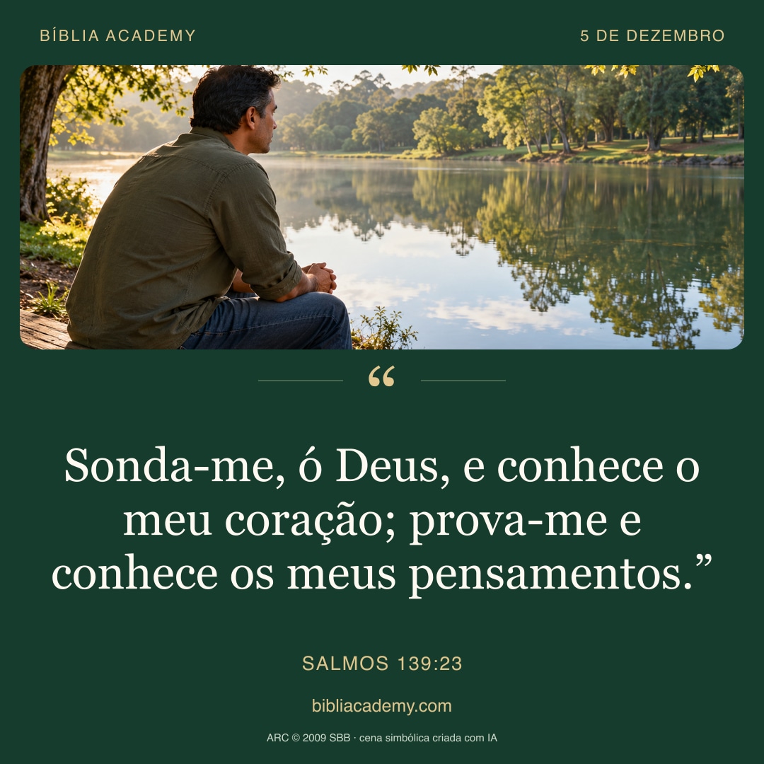 Cartão quadrado com Salmos 139:23