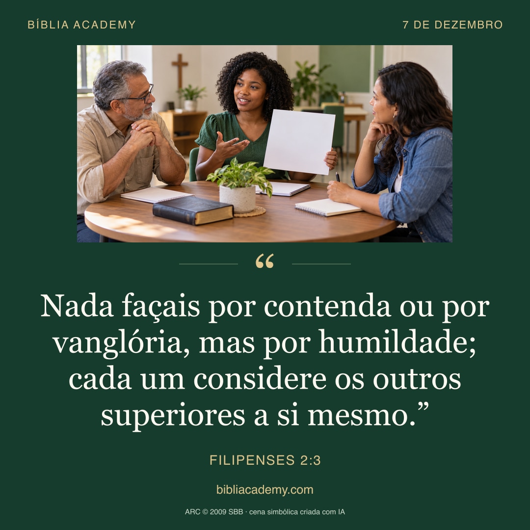 Cartão quadrado com Filipenses 2:3