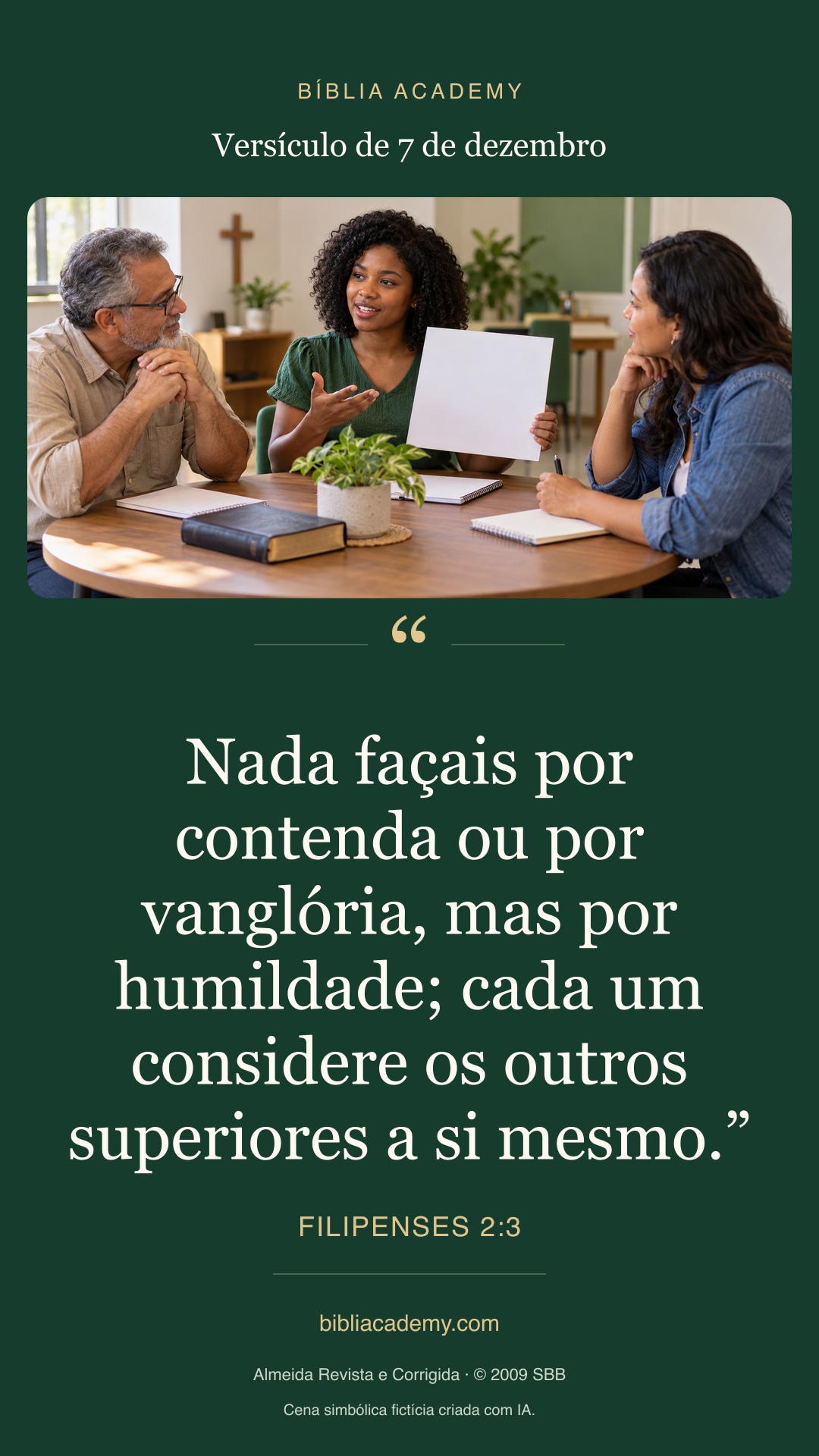 Cartão vertical com Filipenses 2:3
